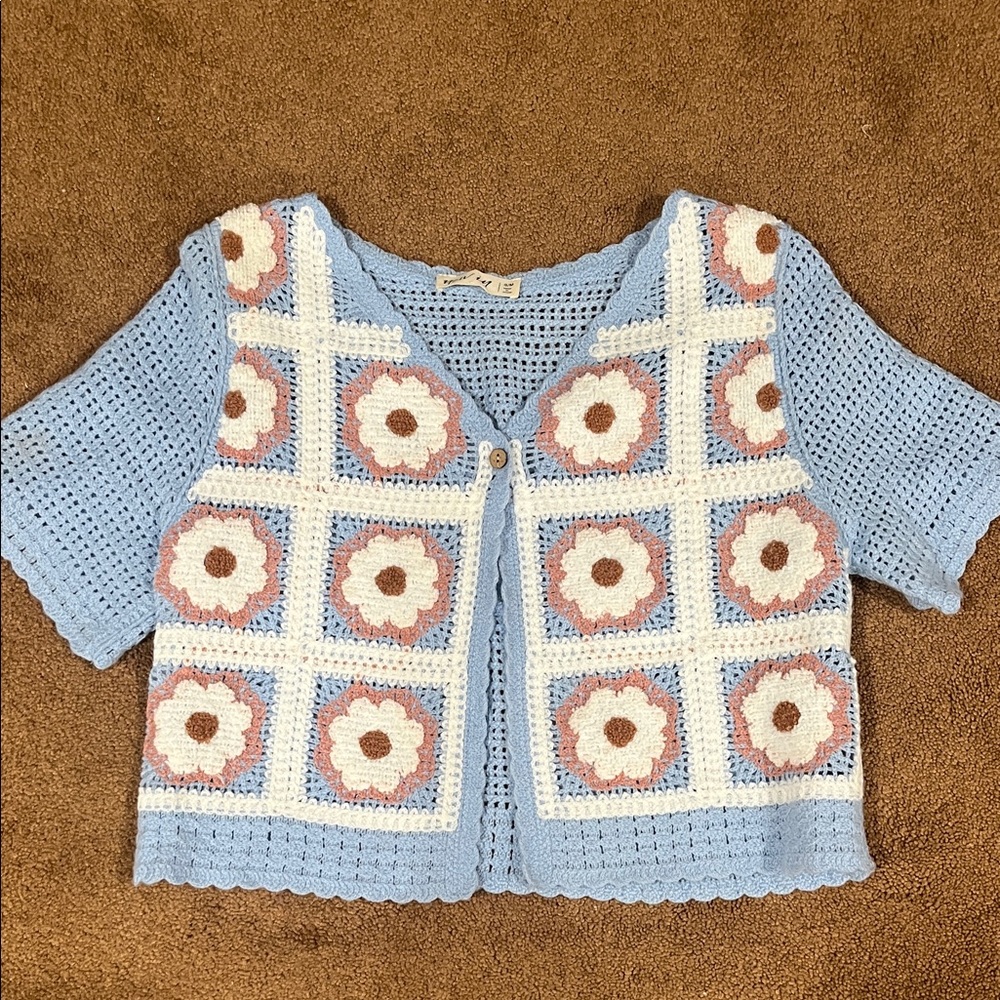 Crochet Floral Cardigan